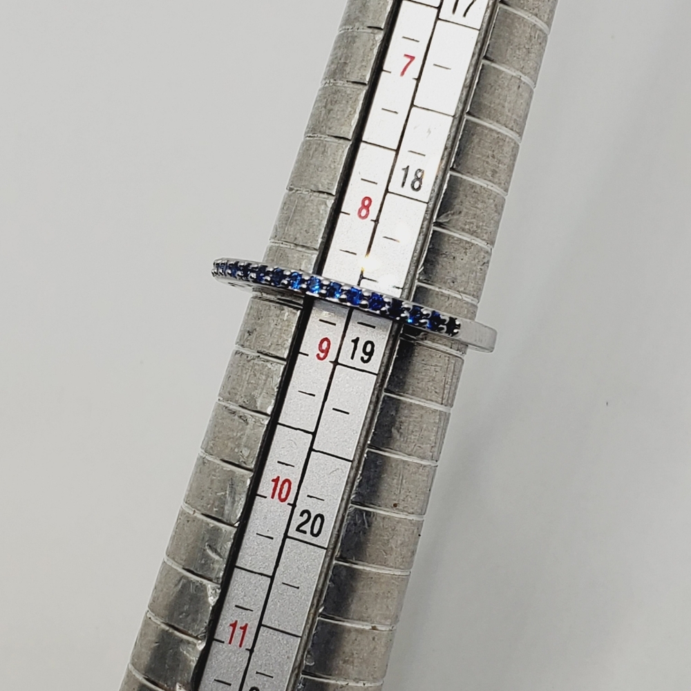 Blue Half Eternity Band Ring - Picture 6 of 6